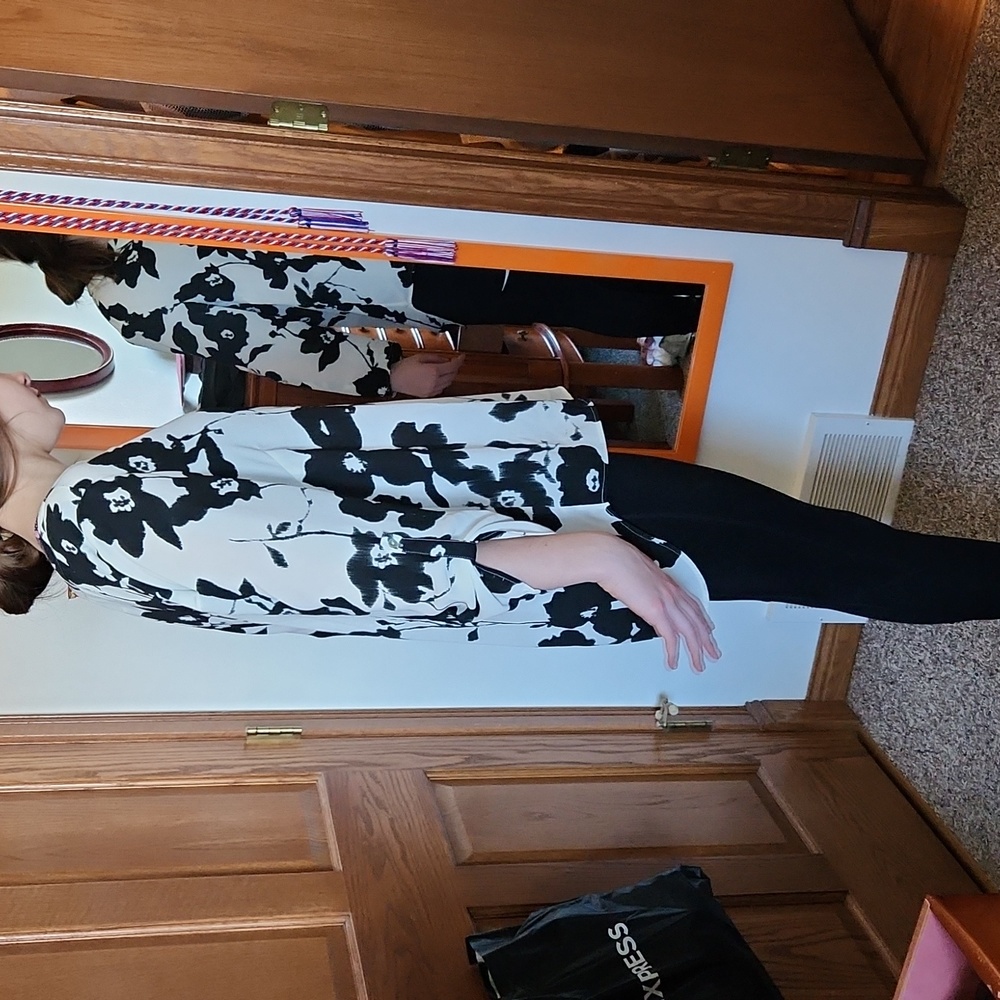 Black and white blouse